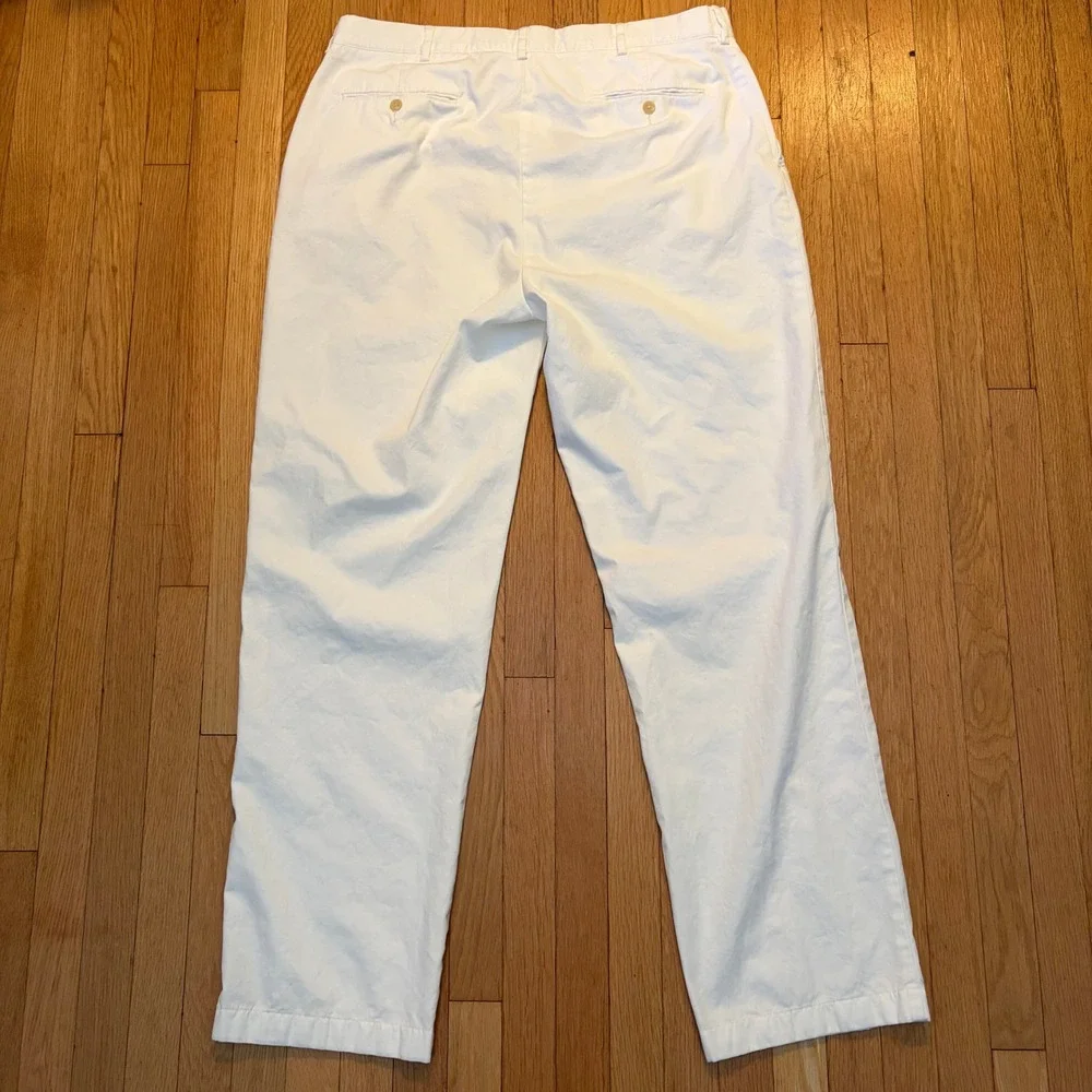 Polo Ralph Lauren Chino Pants Mens 36x34 White Flat Front Cotton Straight Fit